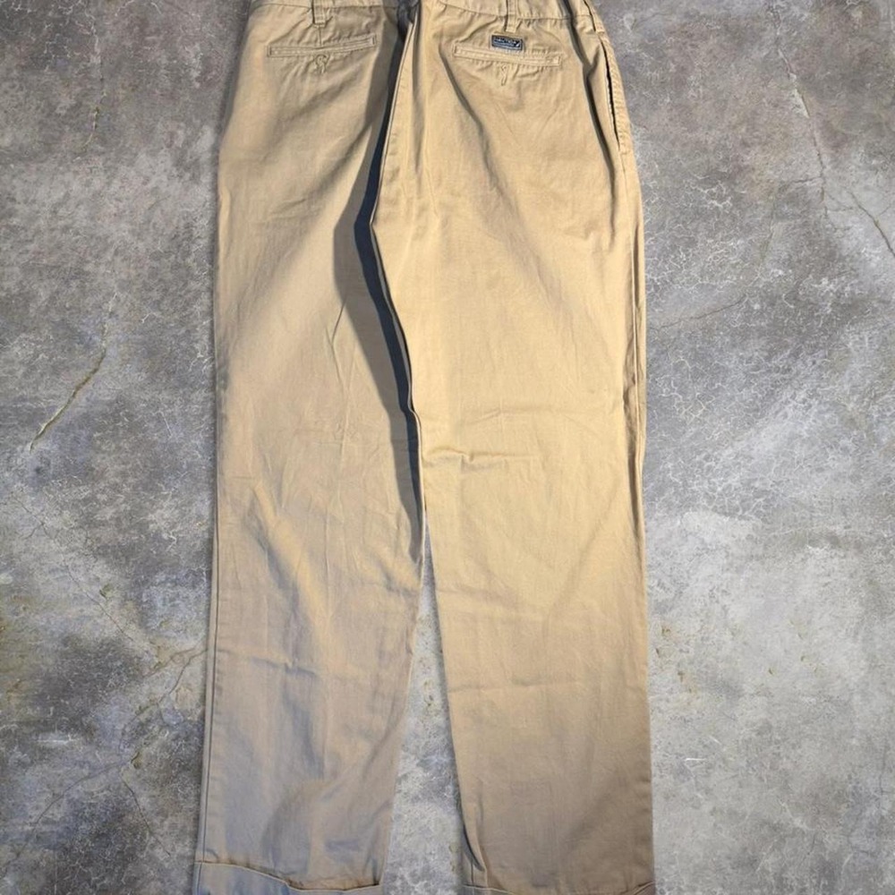 Nautica Khaki Pleated Chino Pants 40x30 Beige Classic Fit Casual Preppy Golf